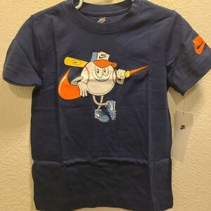 Nike Kids Navy Blue Graphic Tee